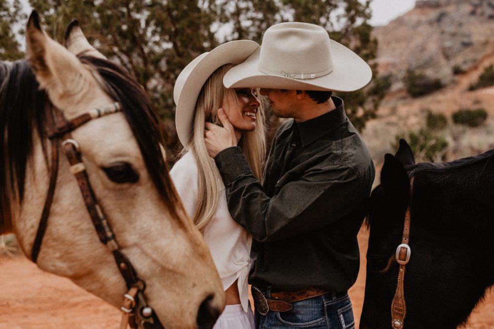 Texas Elopement Couple on horse back eloping in Palo Duro Canyon State Park by Austin Wedding Photographer Fyrelite Photography