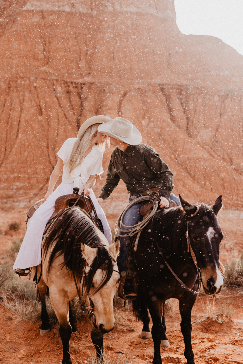 Texas Elopement Couple on horse back eloping in Palo Duro Canyon State Park by Austin Wedding Photographer Fyrelite Photography