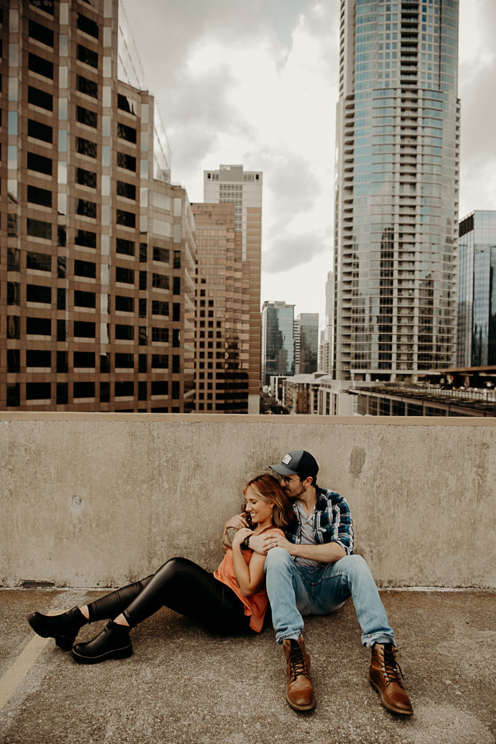 Downtown austin engagement - Pizza and Ice Cream Engagement Session
