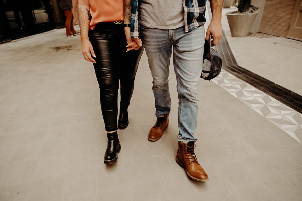 Downtown austin engagement - Pizza and Ice Cream Engagement Session