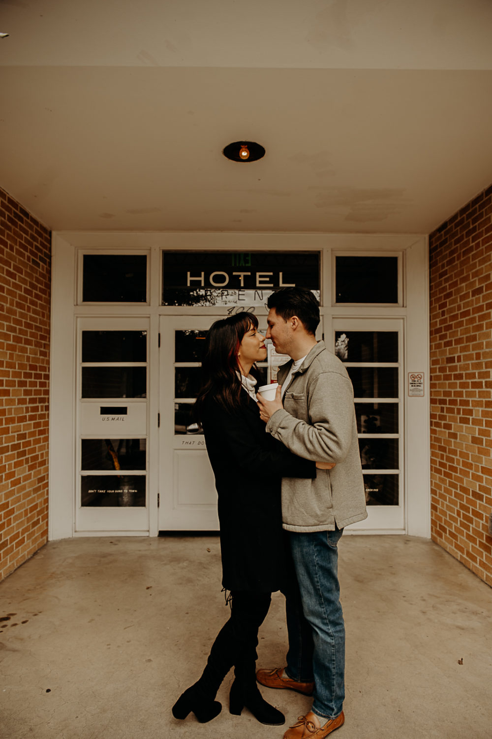 Austin engagement photographer coffee house date