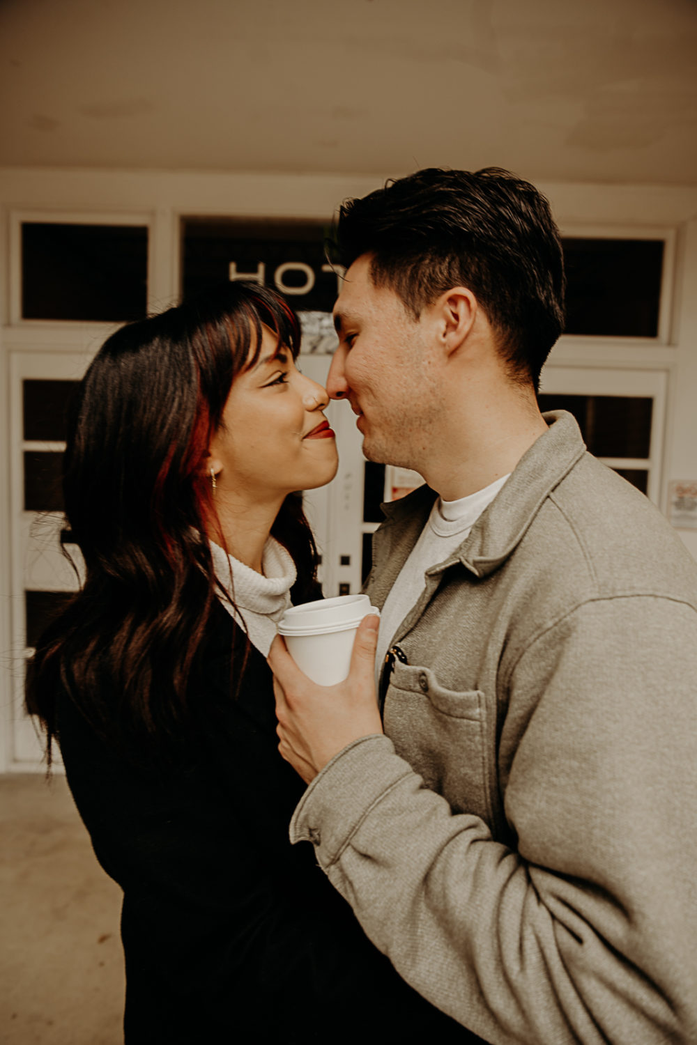 Austin engagement photographer coffee house date