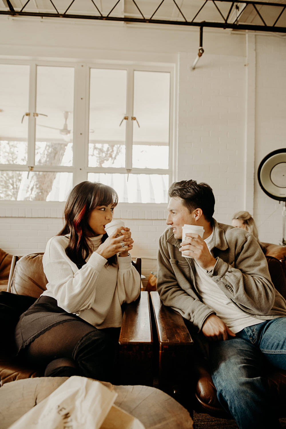 Austin engagement photographer coffee house date