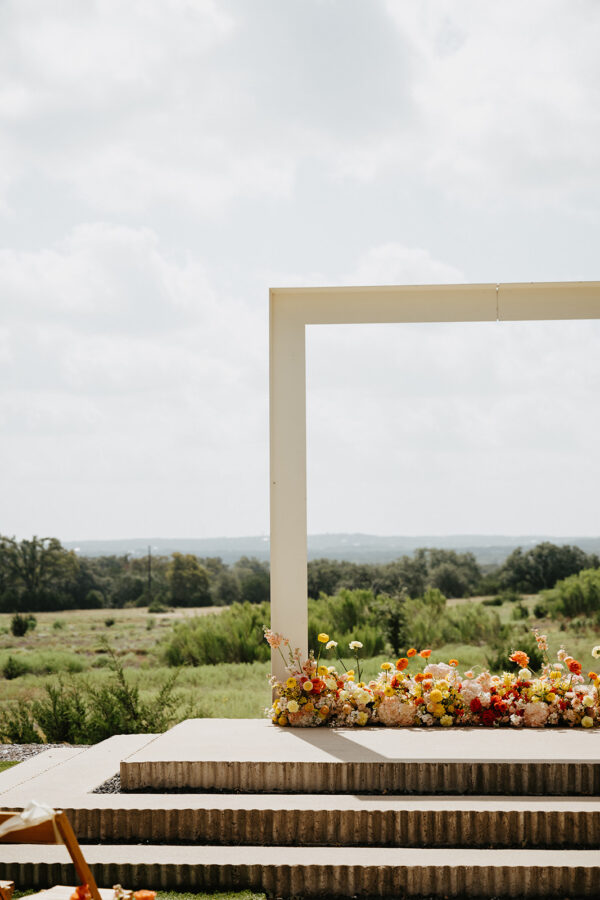Frame Ceremony details at Prospect House Dripping Springs Wedding Venue